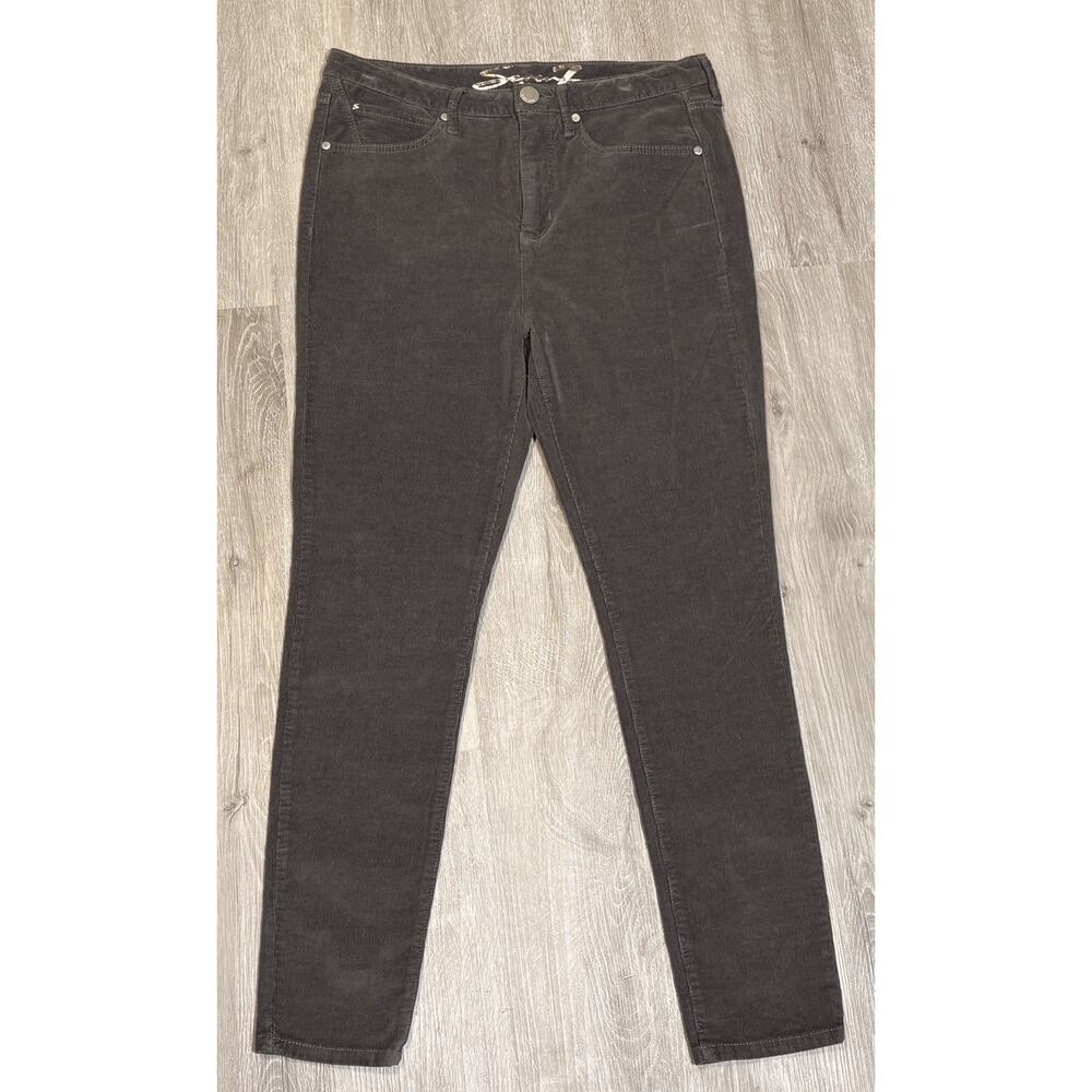 Seven7 Womens Gray Corduroy Ultra High‎ Rise Skinny Stretch Comfy Pants Sz 10